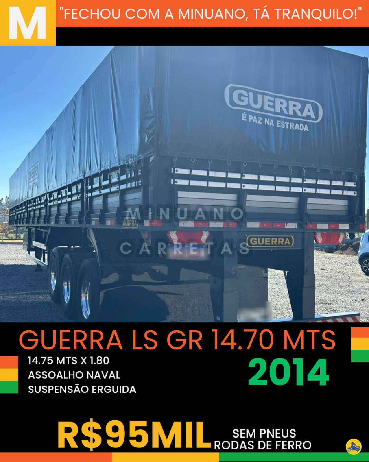 CARRETA SEMI-REBOQUE GRANELEIRO Minuano Carretas VACARIA RIO GRANDE DO SUL RS